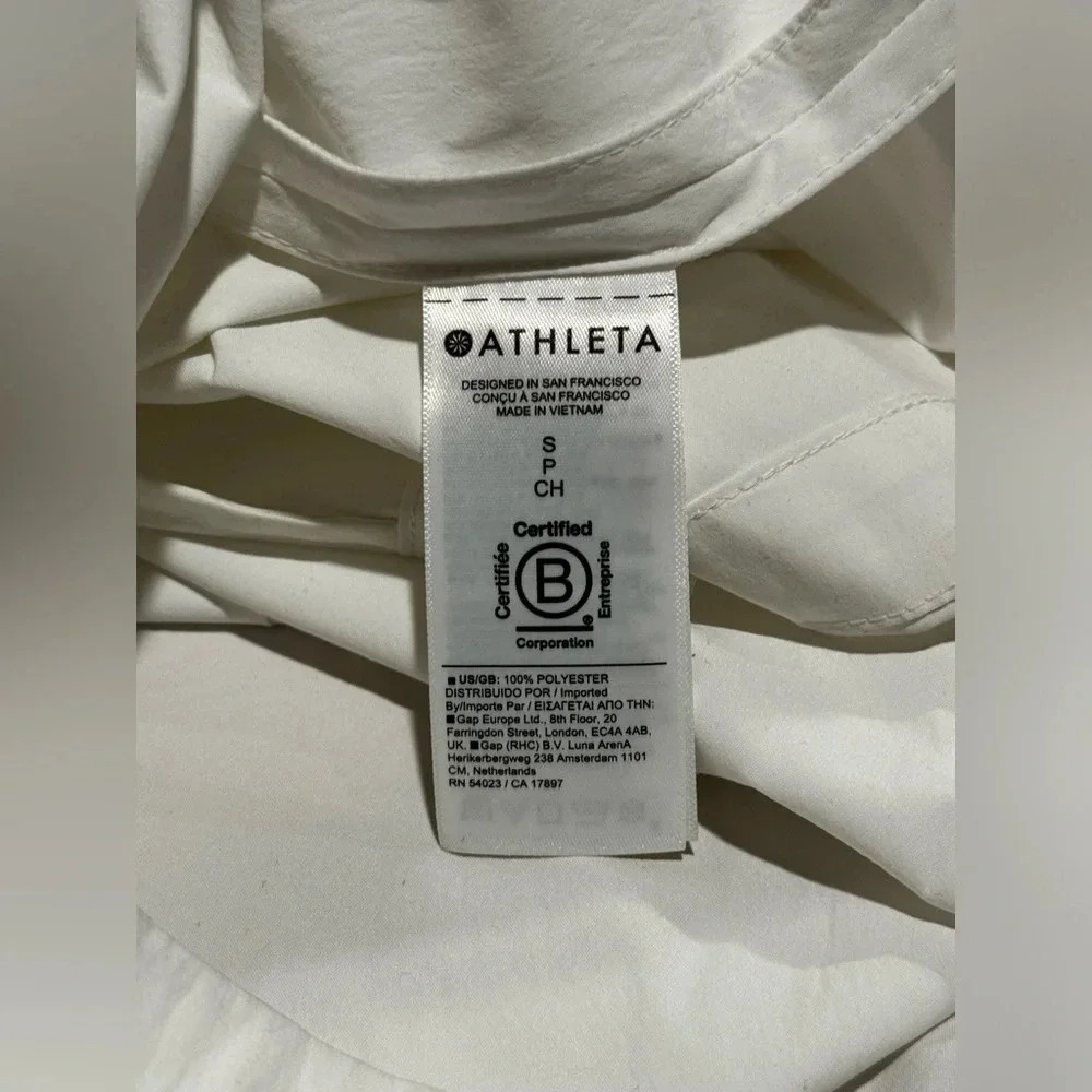 ATHLETA Performance Poplin Dress Small | White #601542 Has Pockets! - Picture 4 of 8